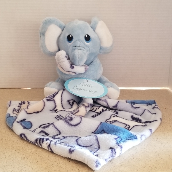 Little Beginnings Other - Baby Blue Elephant Lovey with Security Blanket Stuffed Animal NWT